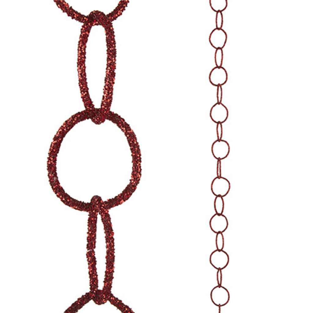 RAZ Imports RAZ IMPORTS  5' Red Glittered Chain Garland