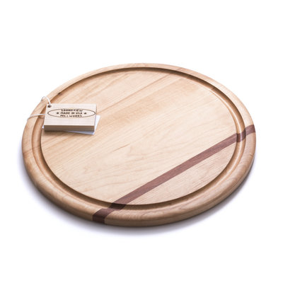 Soundview Millworks Soundview Millworks 12" Circle Cheese Board, Single Stripe with Groove