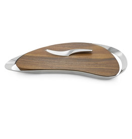 Nambe Nambé Pulse Cheese Board with Knife