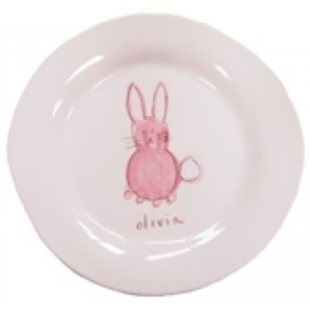 Alex Marshall Alex Marshall pink lying bunny Plate