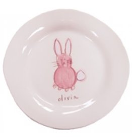 Alex Marshall Alex Marshall pink lying bunny Plate