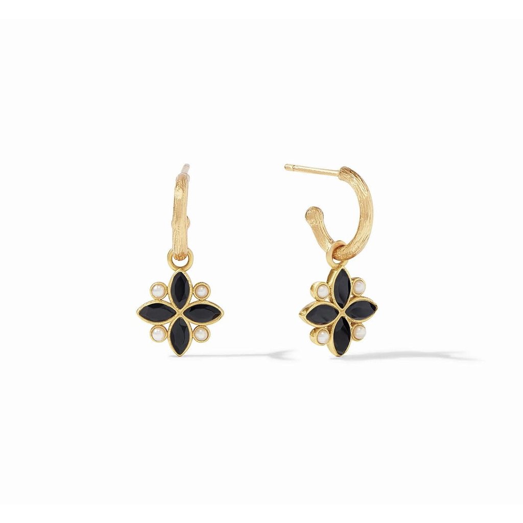 Julie Vos Julie Vos Charlotte Hoop & Charm Earring Gold Obsidian Black