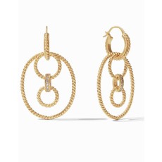 Julie Vos Julie Vos Monaco 3­in­1 Earring Gold Cubic Zirconia