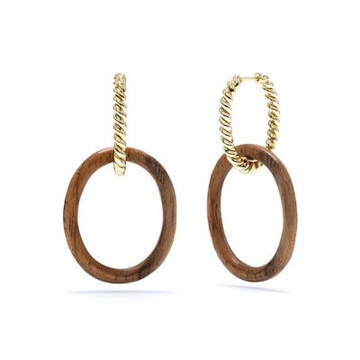 Capucine De Wulf Capucine de Wulf Earth Goddess Teak Link Earrings