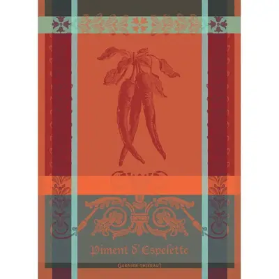 Garnier-Thiebaut Piment d\'Espelette Épices Jacquard Kitchen Towel