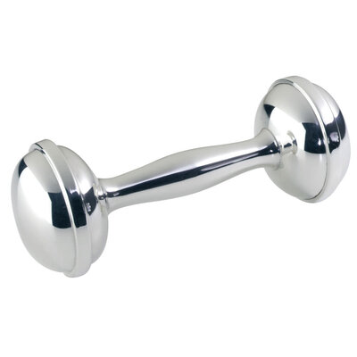 Salisbury Salisbury Sterling Dumbbell Rattle with Bead