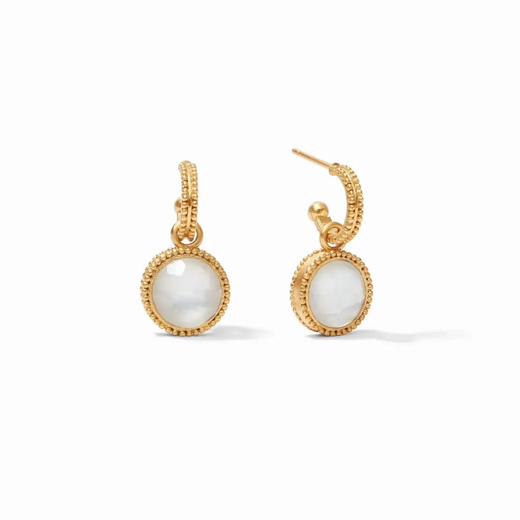 Julie Vos Julie Vos Fleur-de-Lis Hoop & Charm Earrings