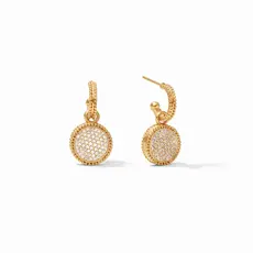 Julie Vos Julie Vos Fleur-de-Lis Hoop & Charm Earrings