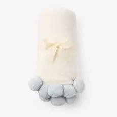 Elegant Baby Pom Trim Stroller Blanket