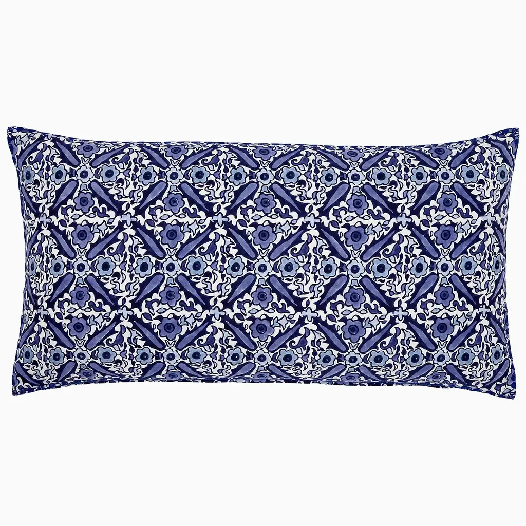 John Robshaw Textiles John Robshaw Jiti Indigo Bolster Decorative Pillow