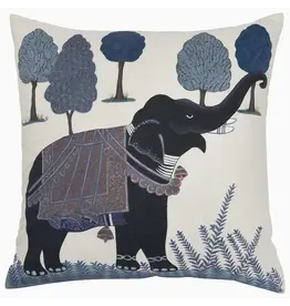 John Robshaw Textiles John Robshaw Indigo Elephant Decorative Euro Pillow - Insert Sold Separately