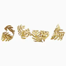 John Robshaw Textiles John Robshaw Gold Fern Napkin Ring (Set of 4)