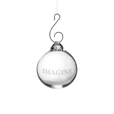 Simon Pearce Simon Pearce Engraved "Imagine" Round Ornament