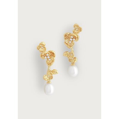 Anabel Aram Anabel Aram Orchid Jewelry Gold Pearl Drop Earrings