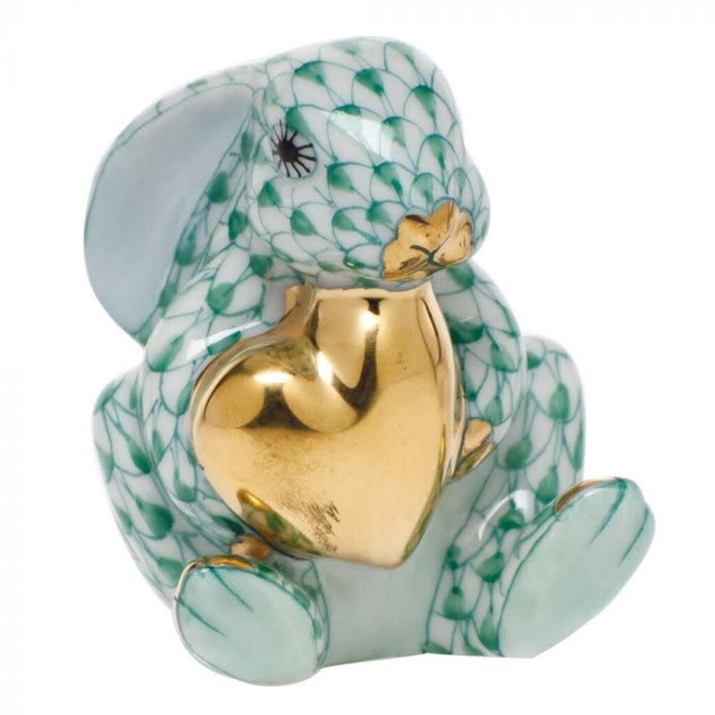 Herend Herend Bunny with Gold Heart Figurines