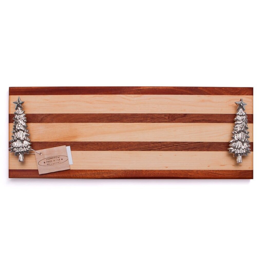 Soundview Millworks Soundview Millworks Double Handle Christmas Tree Serving Board
