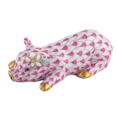 Herend Herend Raspberry Daisy the Pig Figurine
