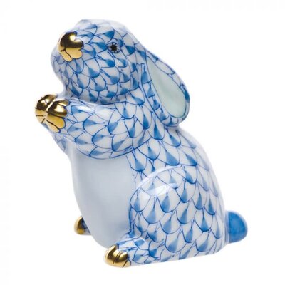 Herend Herend Blue Pudgy Bunny Figurine