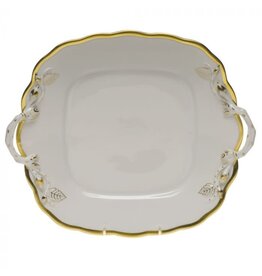 Herend Herend Gwendolyn Square Cake Plate with Handles