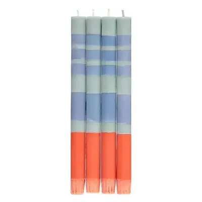 British Colour Standard British Colour Standard 10" Striped Opaline, Pompadour, Rust Dinner Candles (Set of 4)