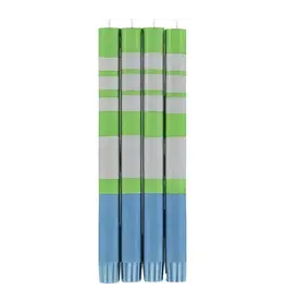 British Colour Standard British Colour Standard 10" Striped Nanking Blue, Grass Green, Willow Grey Dinner Candles