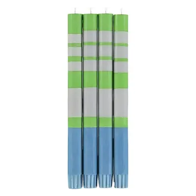 British Colour Standard British Colour Standard 10" Striped Nanking Blue, Grass Green, Willow Grey Dinner Candles
