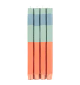 British Colour Standard British Colour Standard 10" Abstract Striped Opaline, Pompadour, Rust Dinner Candles