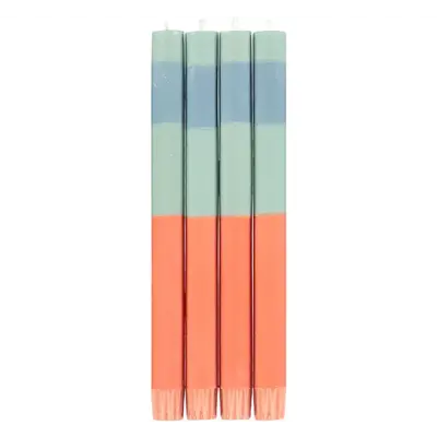 British Colour Standard British Colour Standard 10" Abstract Striped Opaline, Pompadour, Rust Dinner Candles