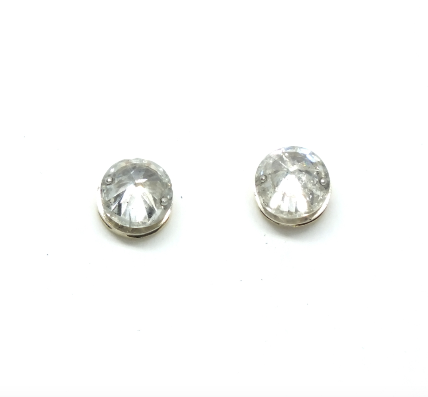 Round Pin-Set Diamond Studs - Element 79 Contemporary Jewelry