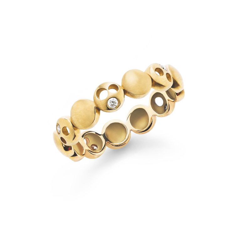 Dana Bronfman Sun, Moon and Stars Diamond Oculus Coin Band Ring