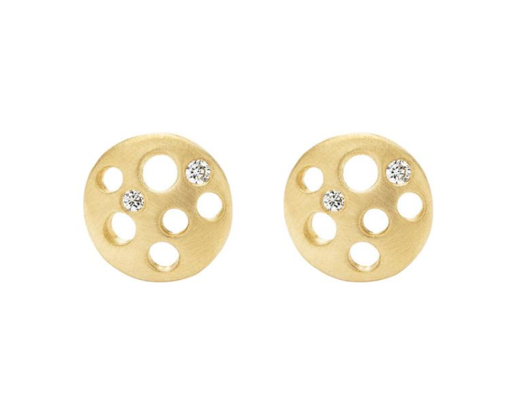 Dana Bronfman 18k Yellow Gold Coin Stud Earrings