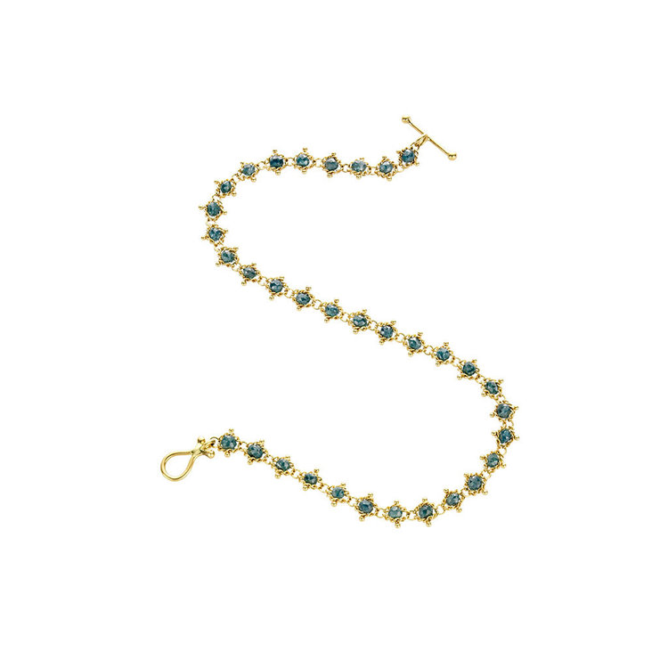 Amali Blue Diamond Full Textile Bracelet