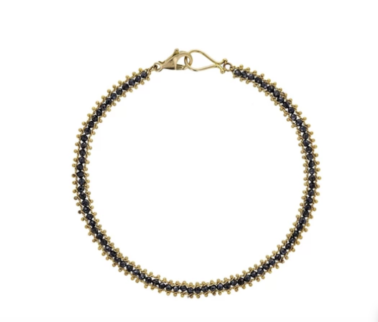 Amali Black Diamond Textile Full Row Bracelet