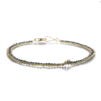 Amali Blue Diamond Textile Full Row Bracelet