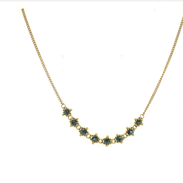 Amali Blue Diamond Textile Station Necklace