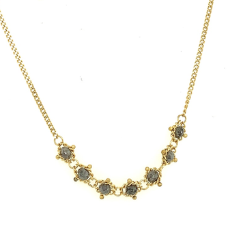 Amali Grey Diamond Textile Station Necklace