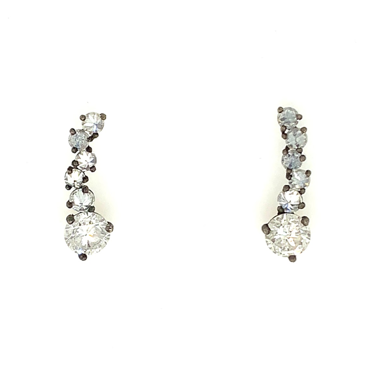 TAP 14k White Gold and Diamond Ear Climbers