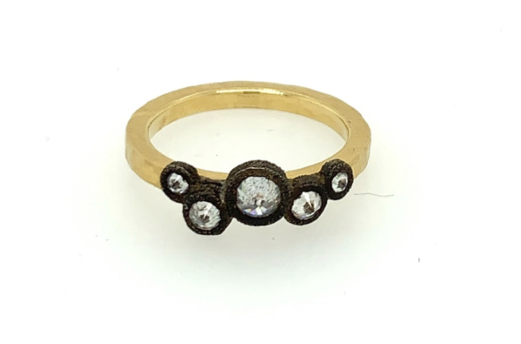 TAP Five Diamond Darkened Bezels Ring