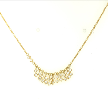 Kothari Starlight Asymmetrical Double Diamond Fringe Necklace