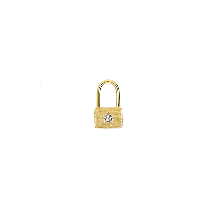 Jude Frances Petite Pave Diamond Lock Single Charm