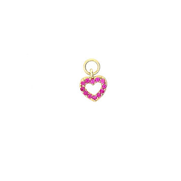 Jude Frances Petite Pave Pink Sapphire Open Heart Single Charm