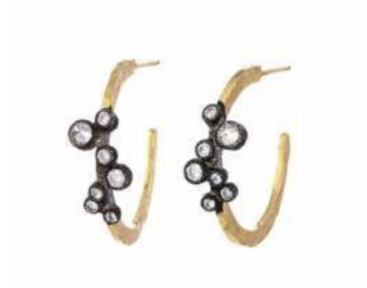 TAP Irregular Diamond Hoop Earrings