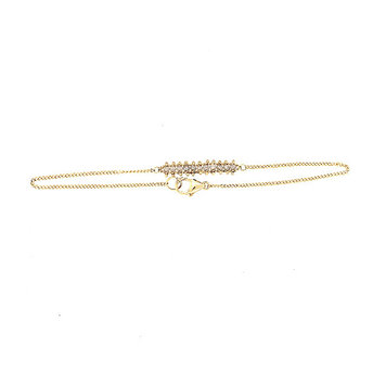Amali Silver Diamond Textile Row Station Bracelet