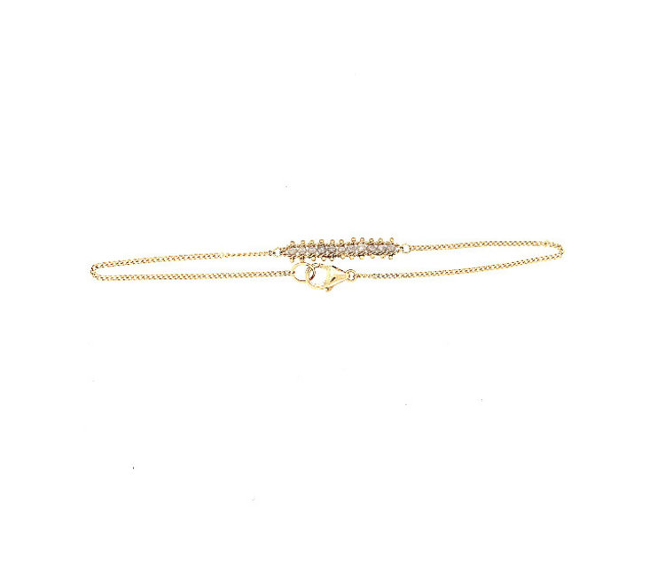 Amali Silver Diamond Textile Row Station Bracelet