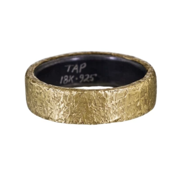 TAP Gold and Oxidized Sterling Silver Band