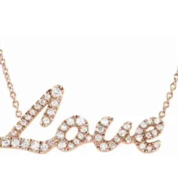Elements by E79 Rose Gold Diamond Love Necklace