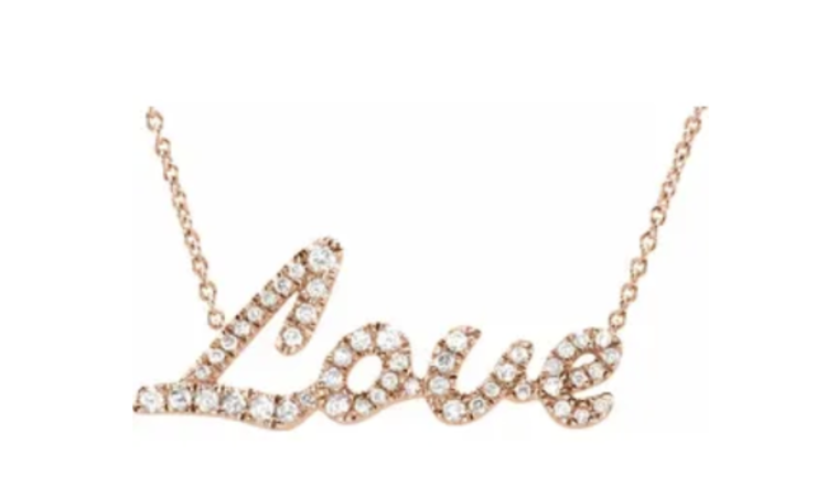 Elements by E79 Rose Gold Diamond Love Necklace