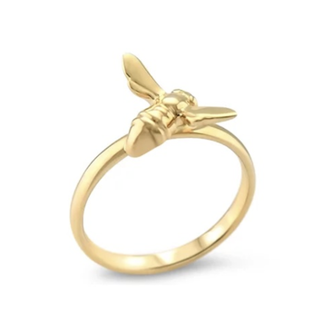 CFJ Bees Tiny Bee Stacking Ring 14K Yellow Gold