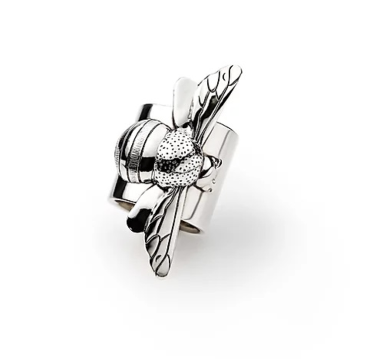 CFJ Bees Bombus Ring 25mm Silver