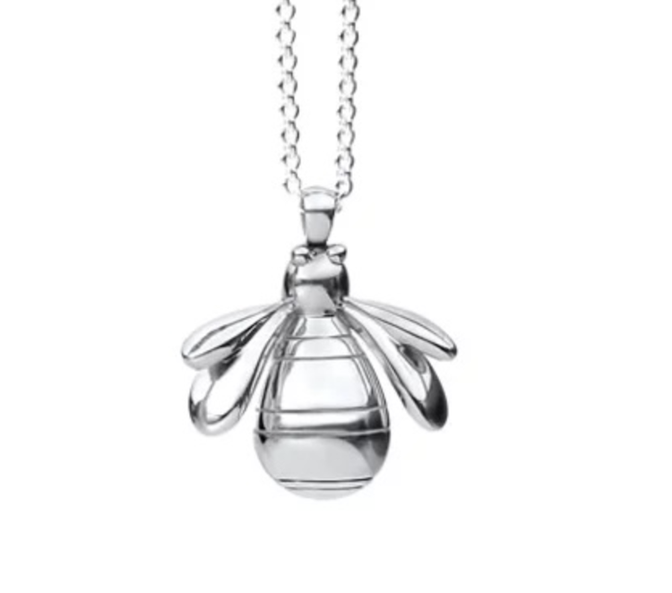 CFJ Bees Small Sterling Silver Bumblebee Pendant Necklace